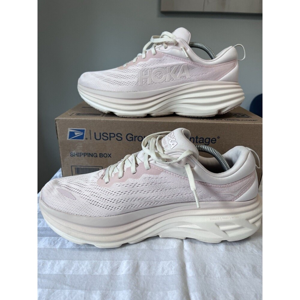 Hoka One One Bondi 8 Cosmic Pearl Pink Women's Size 12 B Running Shoes 1127952